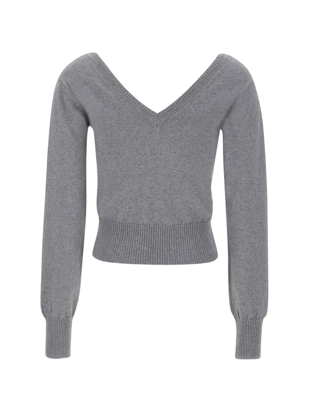 Grey knitwear, front view