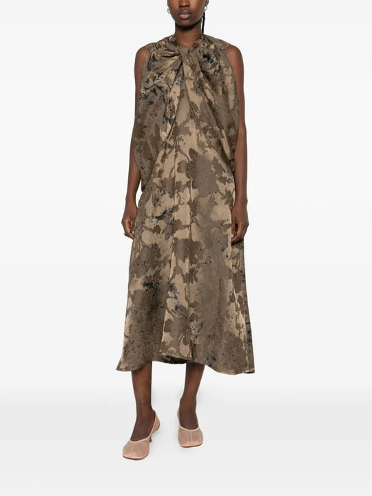 Brown dress, full body view