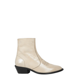 Tan boots, front view