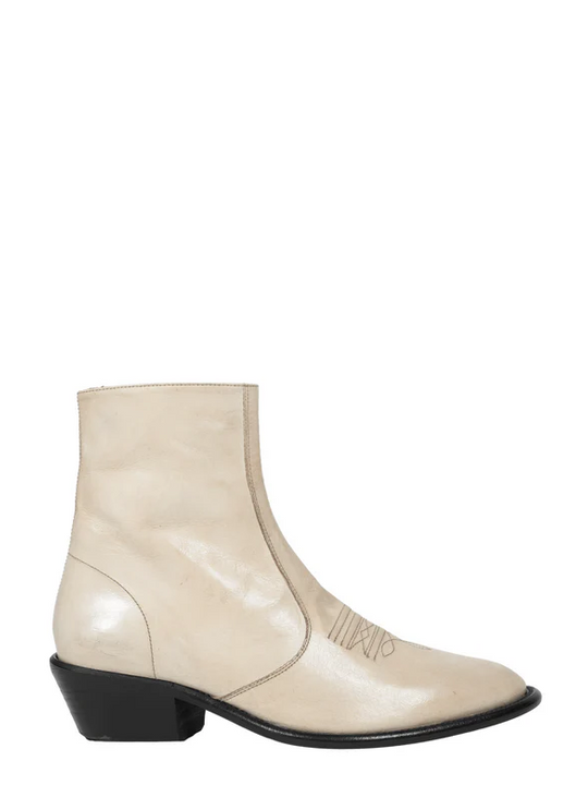 Tan boots, front view
