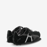 Black and gray shoe,back view