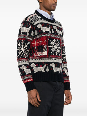 THOM BROWNE - Men Relaxed Fit Crew Neck Pullover