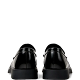 Black loafers-mules, back view