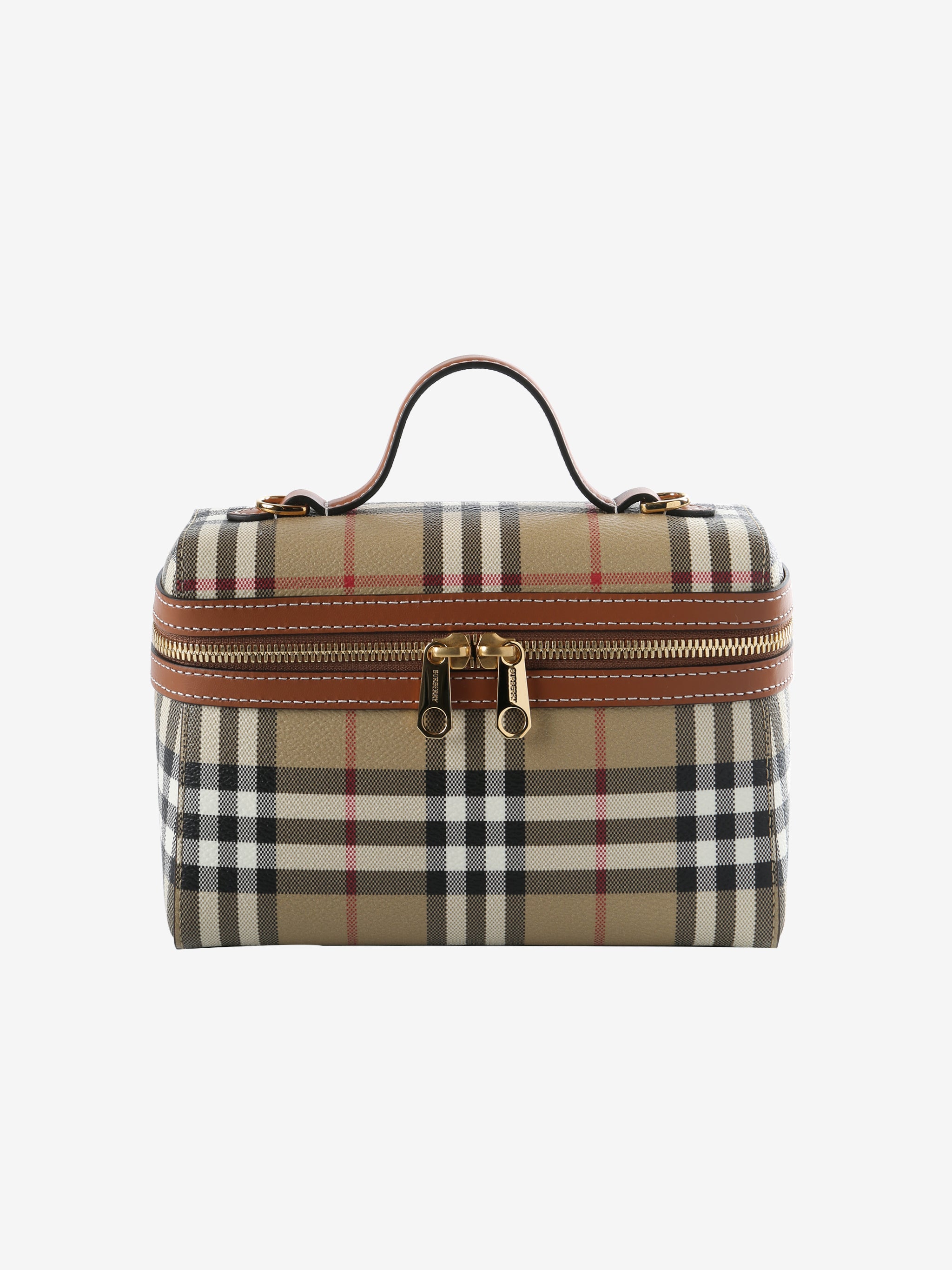 Tan bags, front view