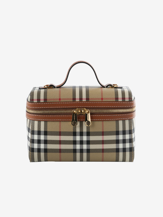 Tan bags, front view