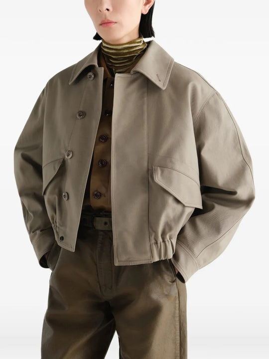 Tan jacket, front view