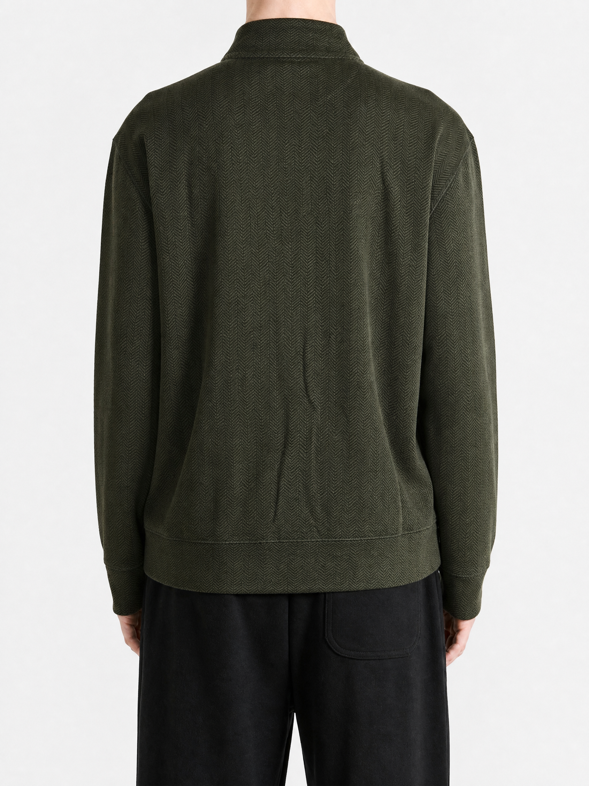 Green knitwear, full body view