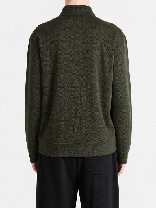 Green knitwear, full body view