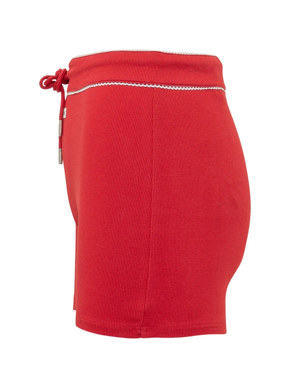 Red shorts, front view
