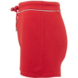 Red shorts, front view