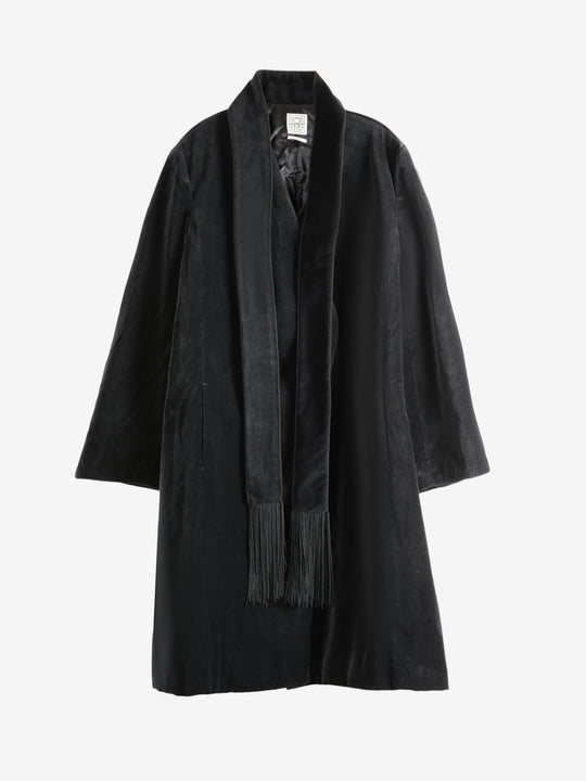 black coat, front view