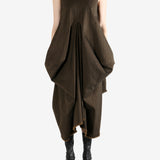 Brown dress,full body view