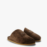 Brown loafers-mules, side view