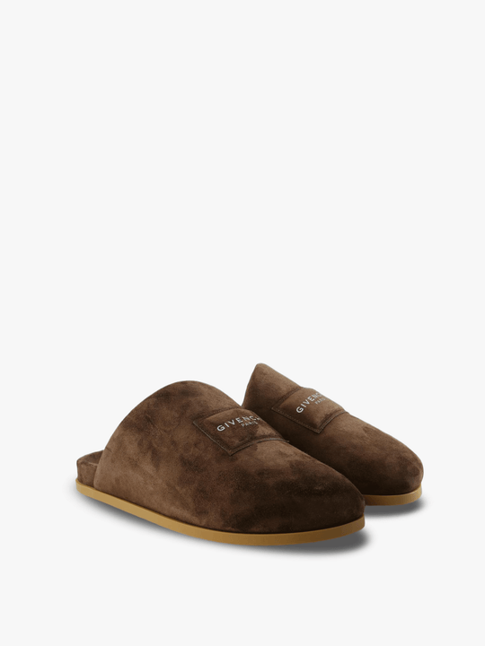Brown loafers-mules, side view