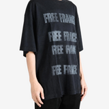 Black t-shirt, full body view