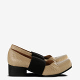 Tan shoes, front view