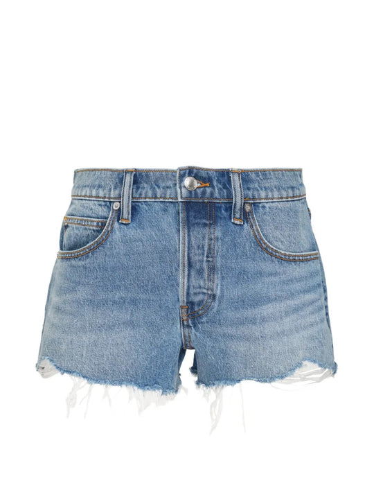 Blue shorts, front view