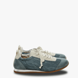 Blue sneakers, front view