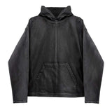 DET BLEV SENT - Men Waxed Denim Hoodie