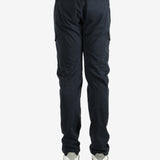 Blue pants worn by a person, showing the pants fit