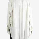 Tan shirt, full body view