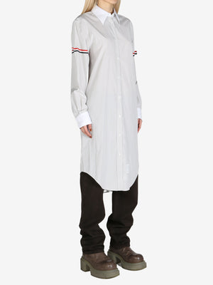 THOM BROWNE - Women Knee Length Easy Fit Point Collar Shirtdress