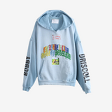 Blue hoodie, front view