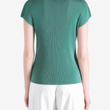 Green shirt worn by a person, showing the shirt fit