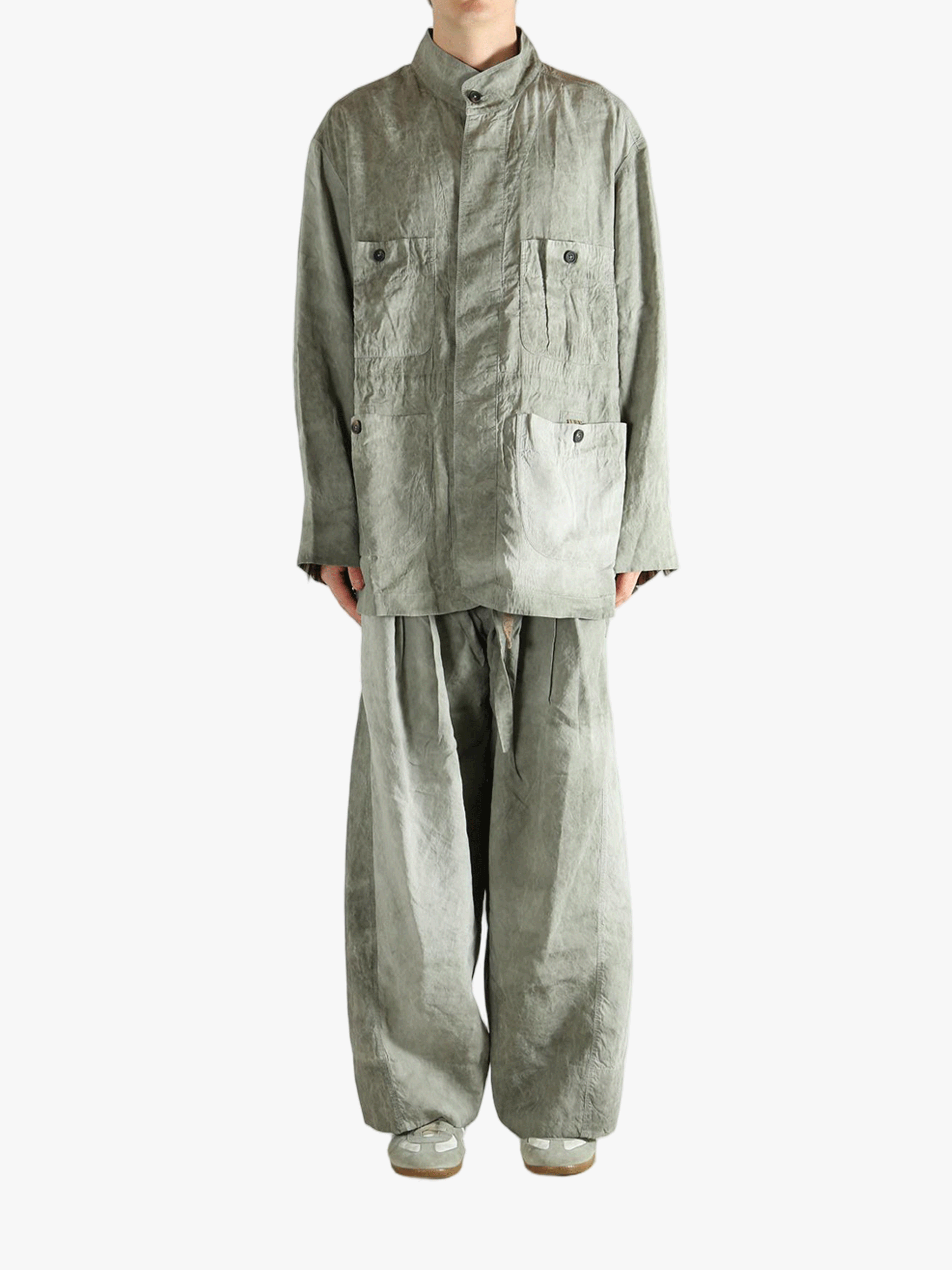 Green jacket, full body view