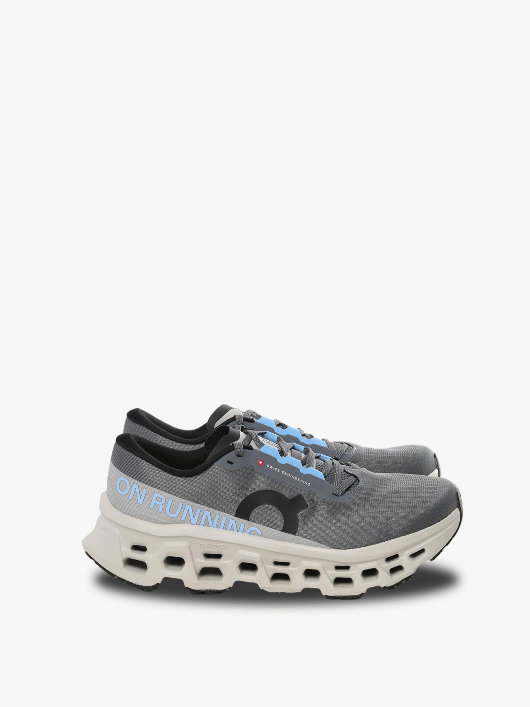 Grey sneakers, front view