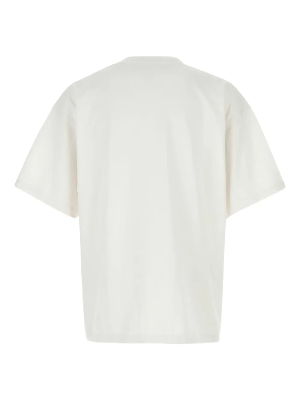 white t-shirt, back view