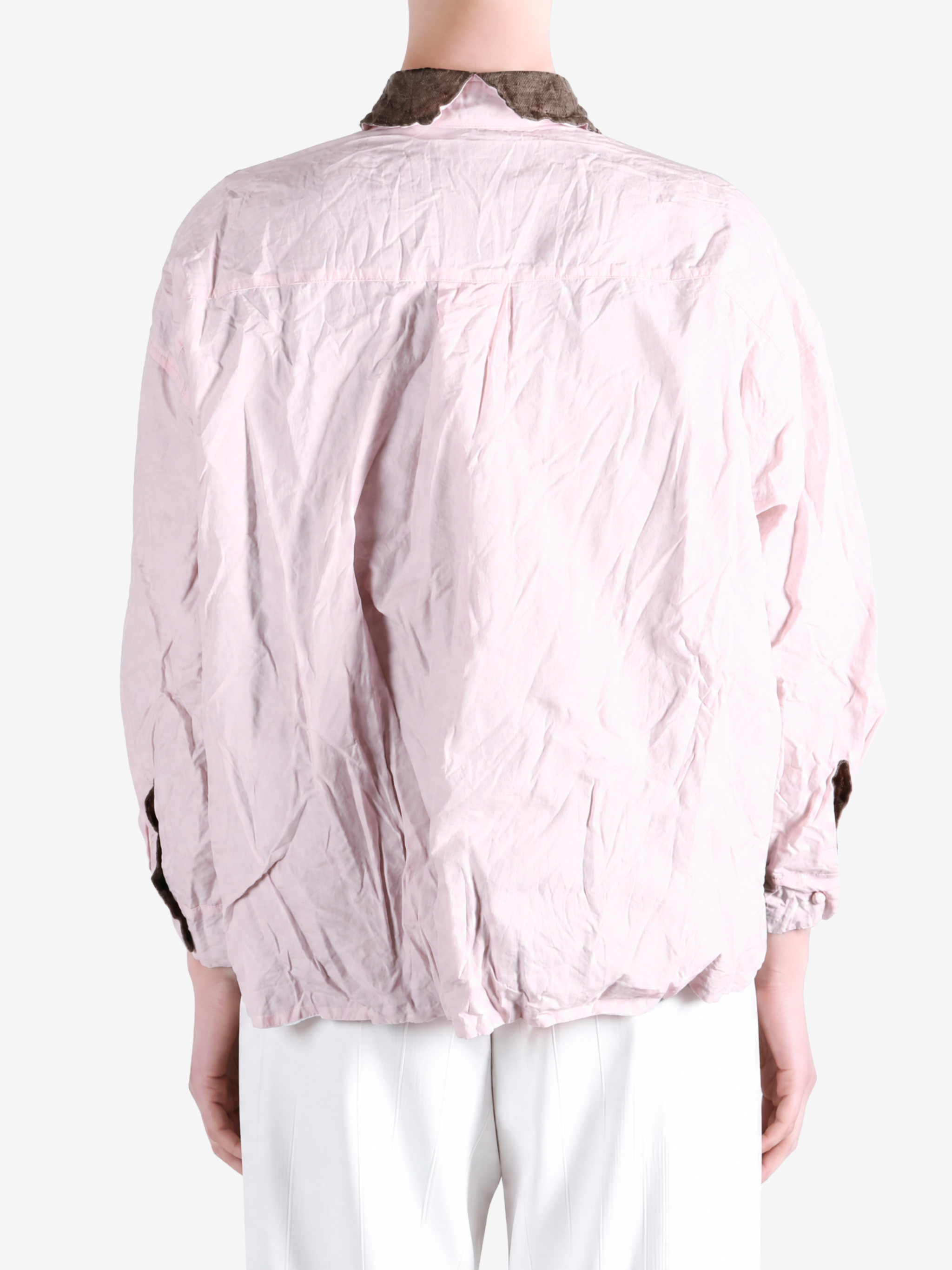 Pink shirt, full body view