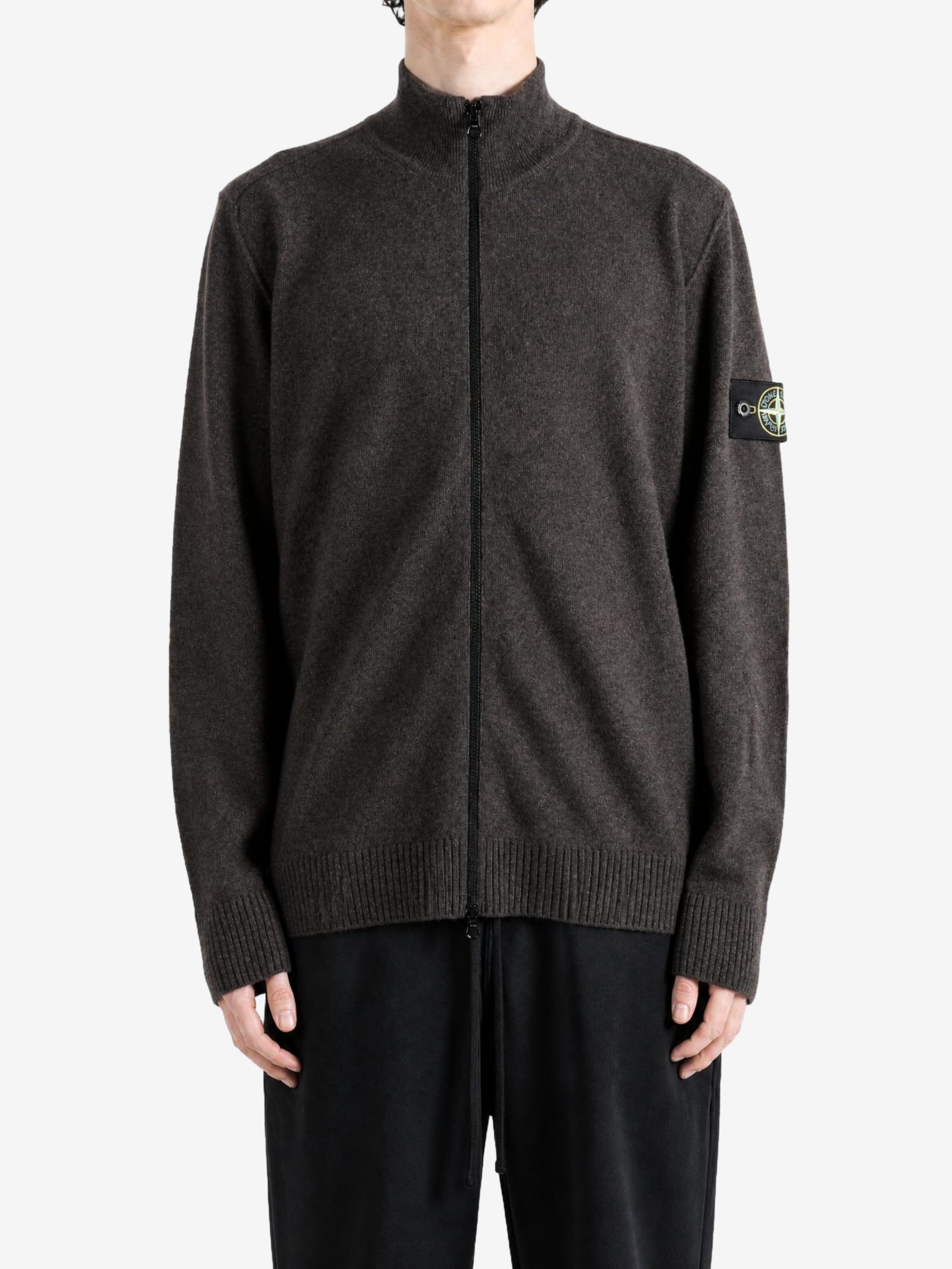 Grey knitwear, front view