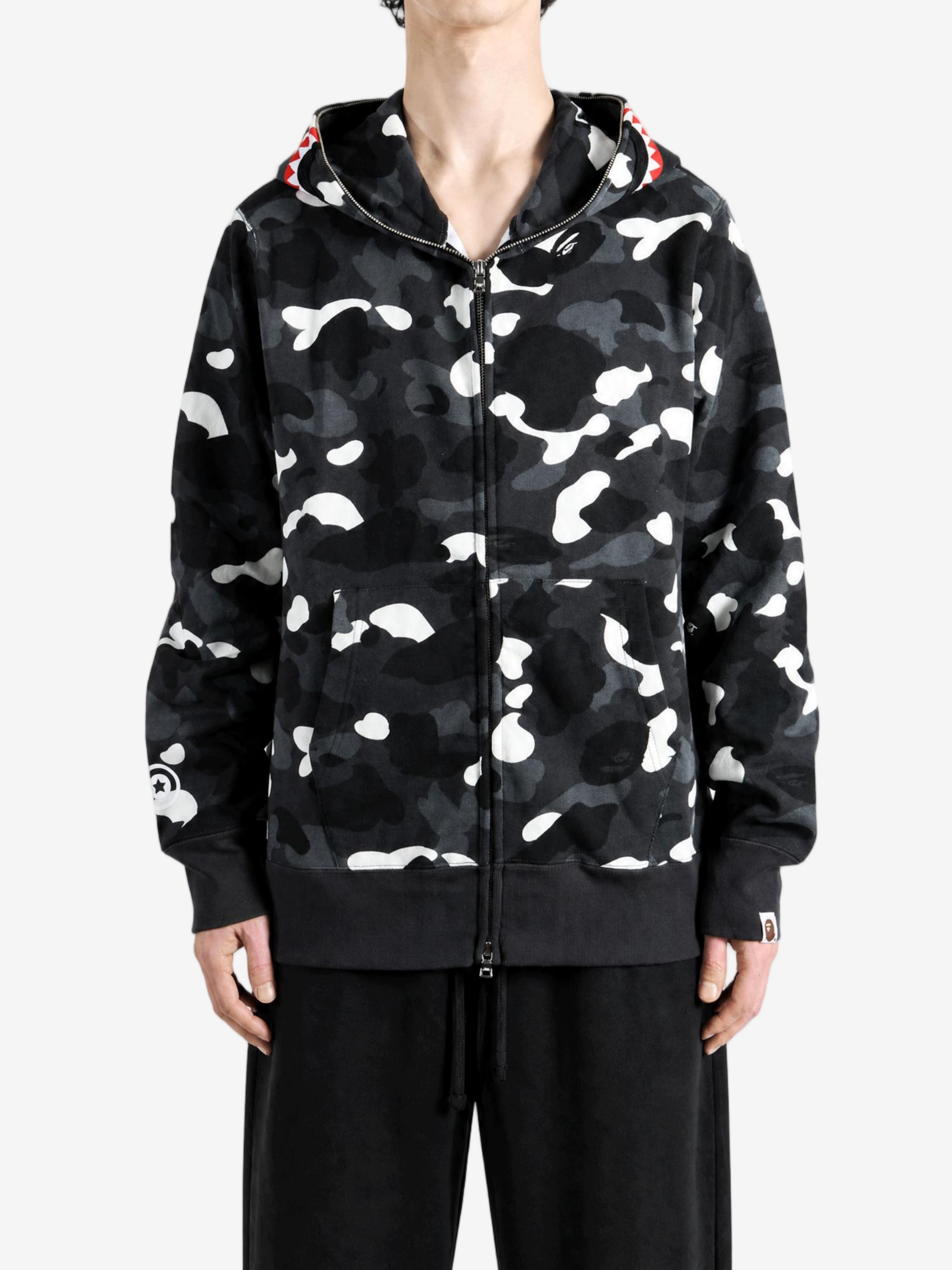 Black hoodie, full body view