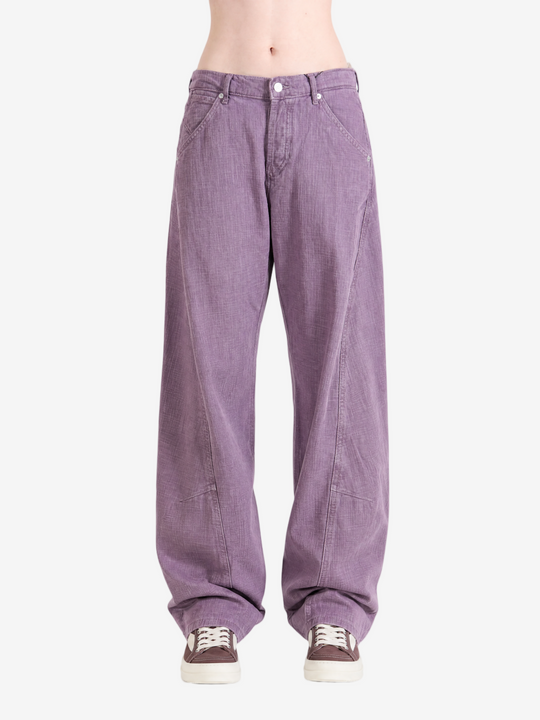 Purple jeans, full body view