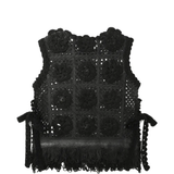 black top, back view