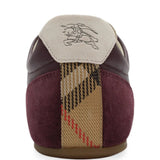 Burgundy shoes, back view