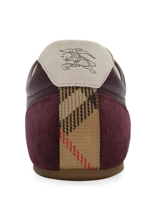 Burgundy shoes, back view