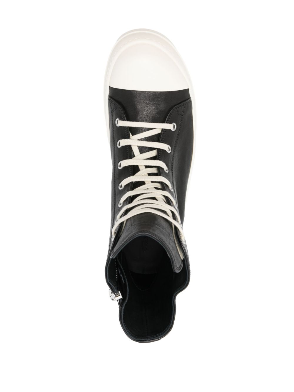 RICK OWENS - Men Waxed Leather Sneakers