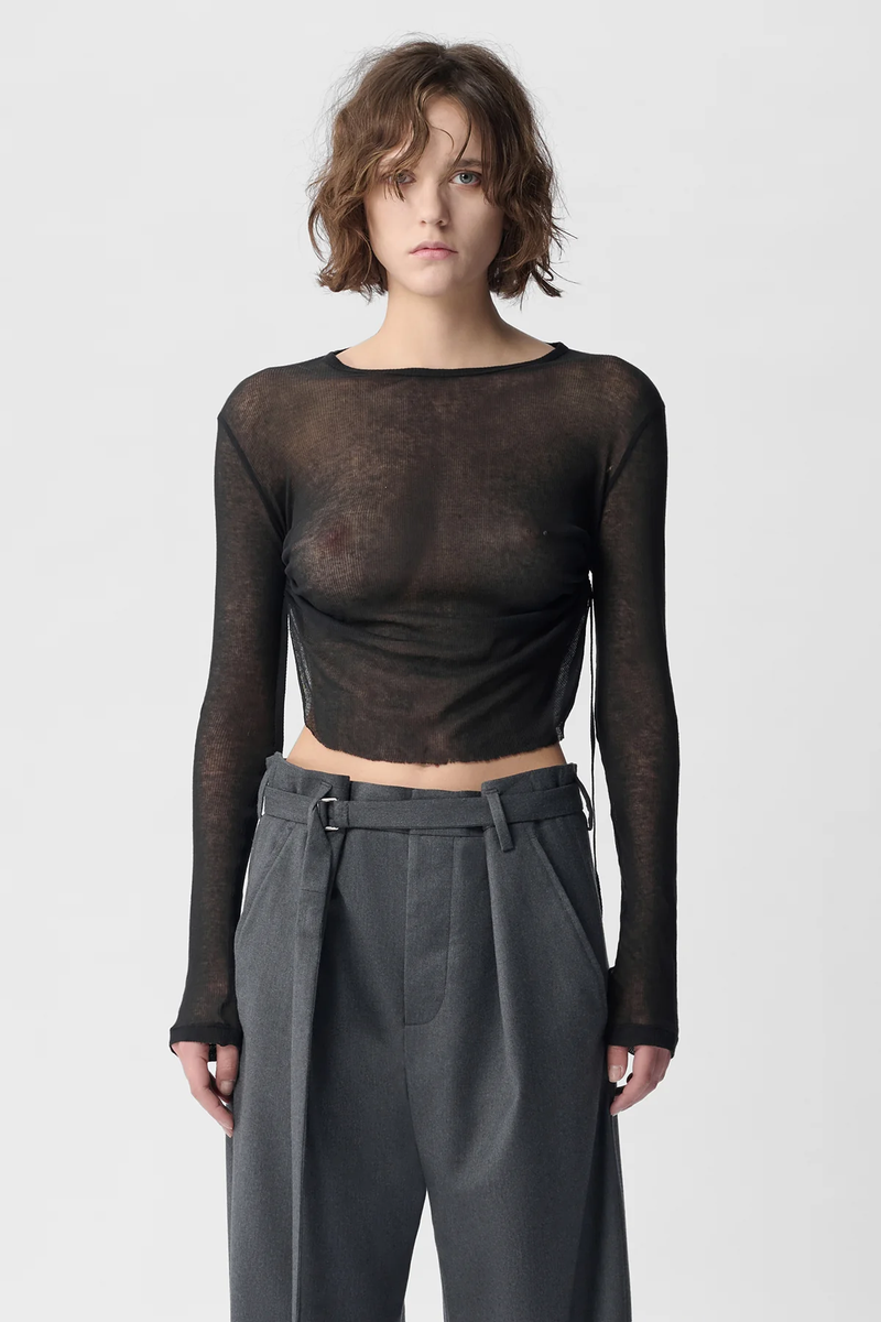 ANN DEMEULEMEESTER - Women Oke Wrinkled Cropped Long Sleeve Top