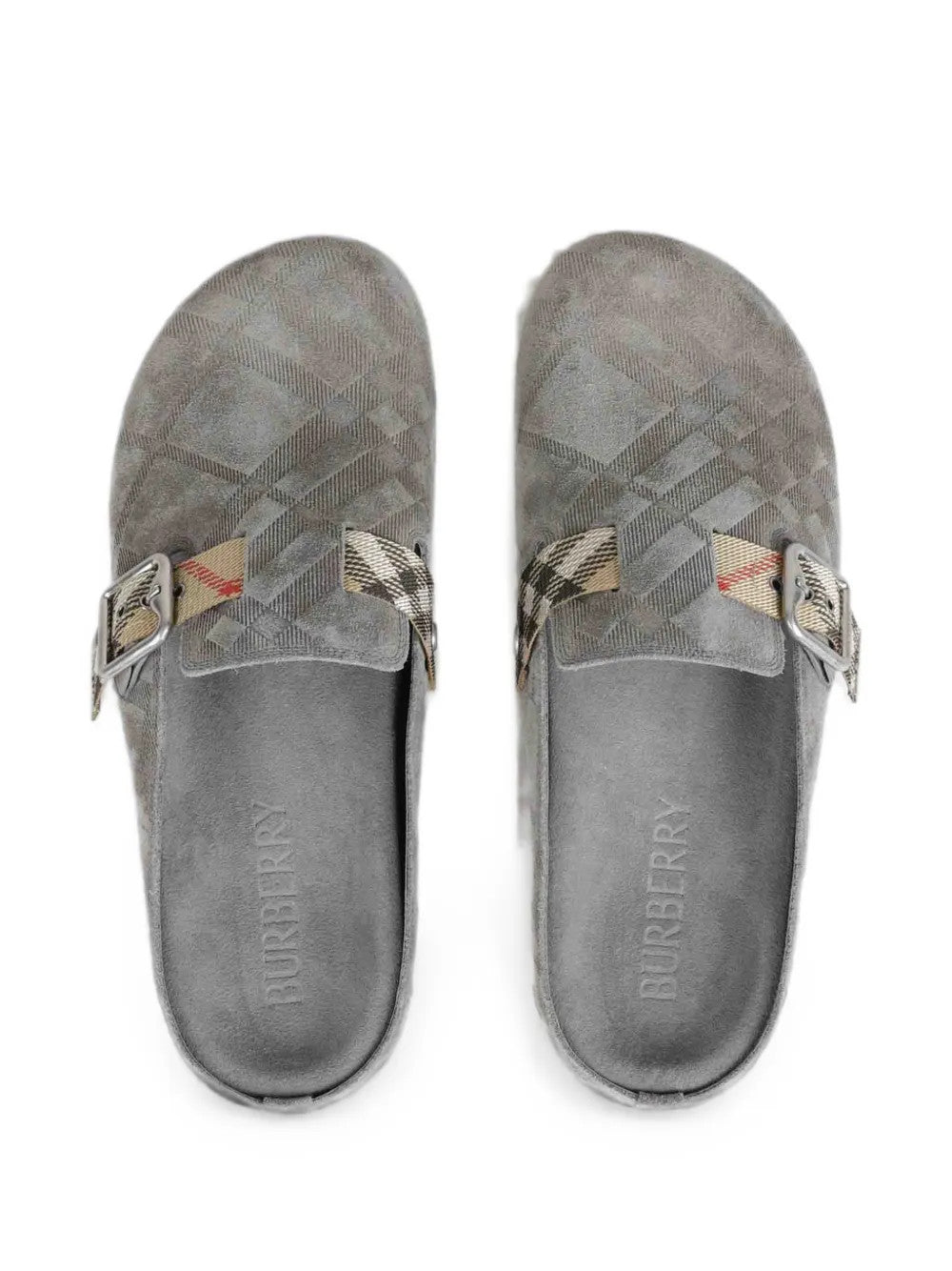 Grey sandals, front view
