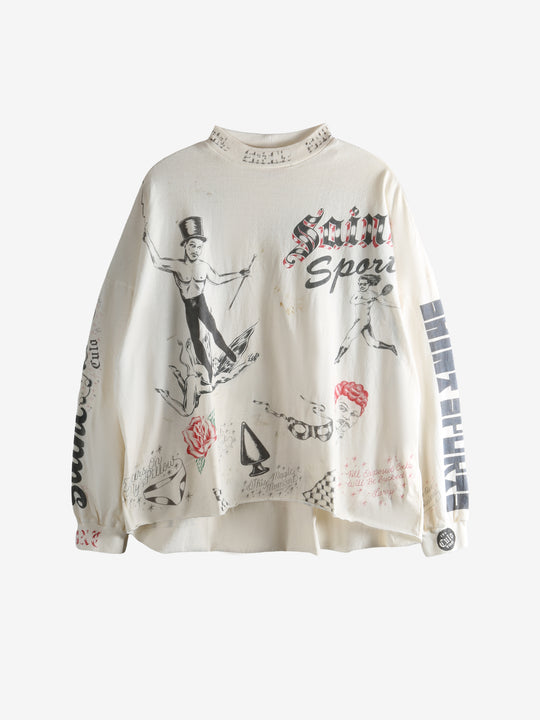 White t-shirts, front view