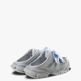 Blue loafers-mules, side view