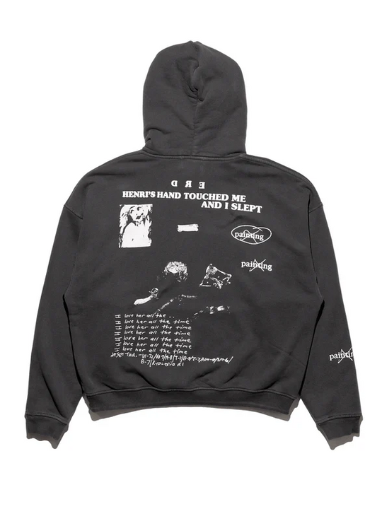 Black hoodie, back view