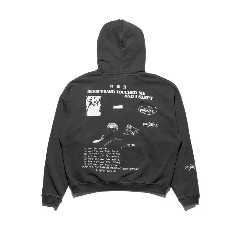 Black hoodie, back view