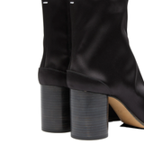 Black boots, back view