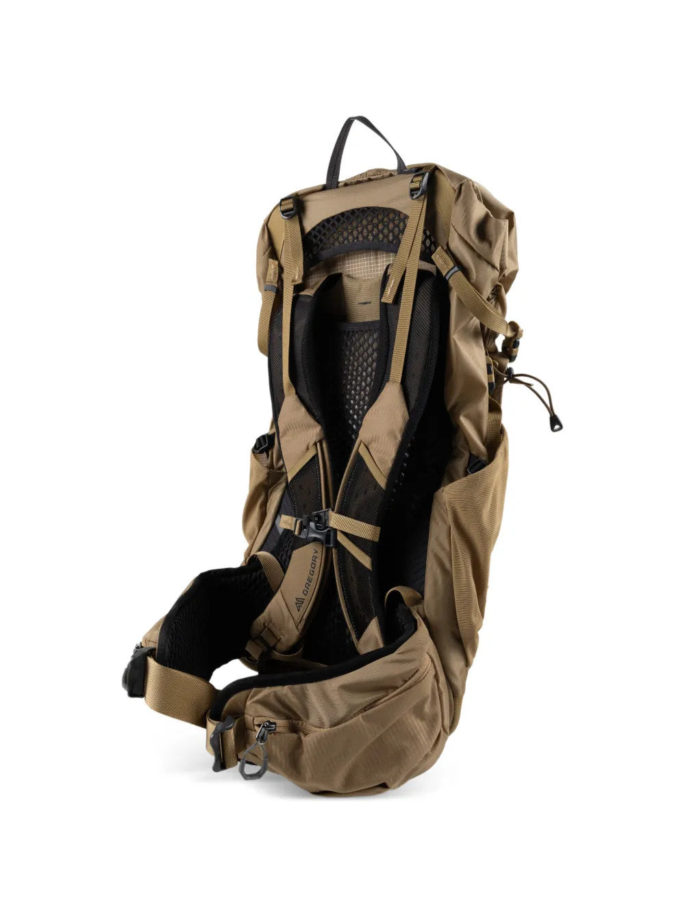 Tan bag, back view