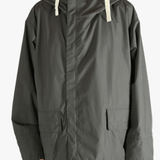 Grey jacket worn by a person, showing the jacket's fit