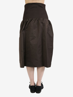 AMOMENTO - Women Nylon Shirring Flare Skirt