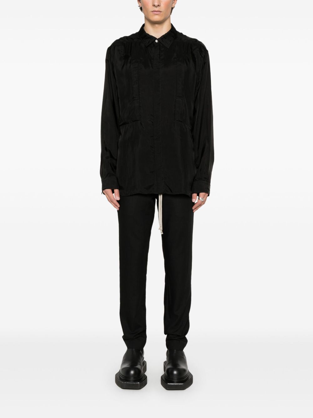 RICK OWENS - Men Drawstring Slim Long Pantaloni